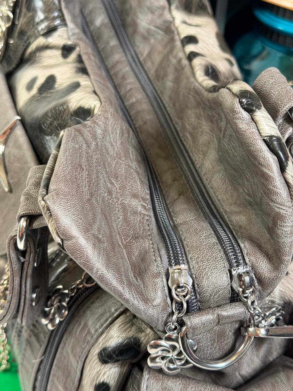 Women's Faux Leather Handbag Large Capacity Hobo Tote Bag Leopard Print Handbag