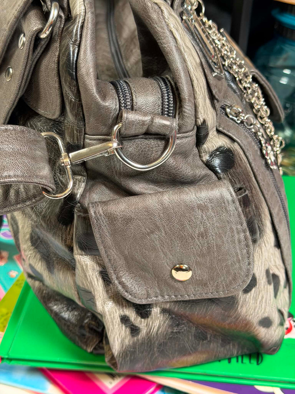 Women's Faux Leather Handbag Large Capacity Hobo Tote Bag Leopard Print Handbag