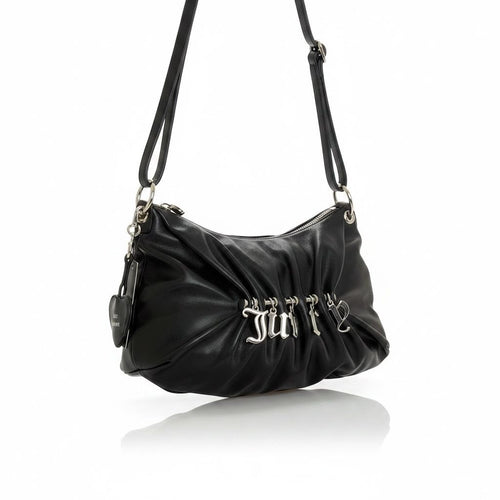 Women"s Faux Leather Y2K Black Crossbody Bag With Pendant