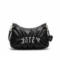 Women"s Faux Leather Y2K Black Crossbody Bag With Pendant