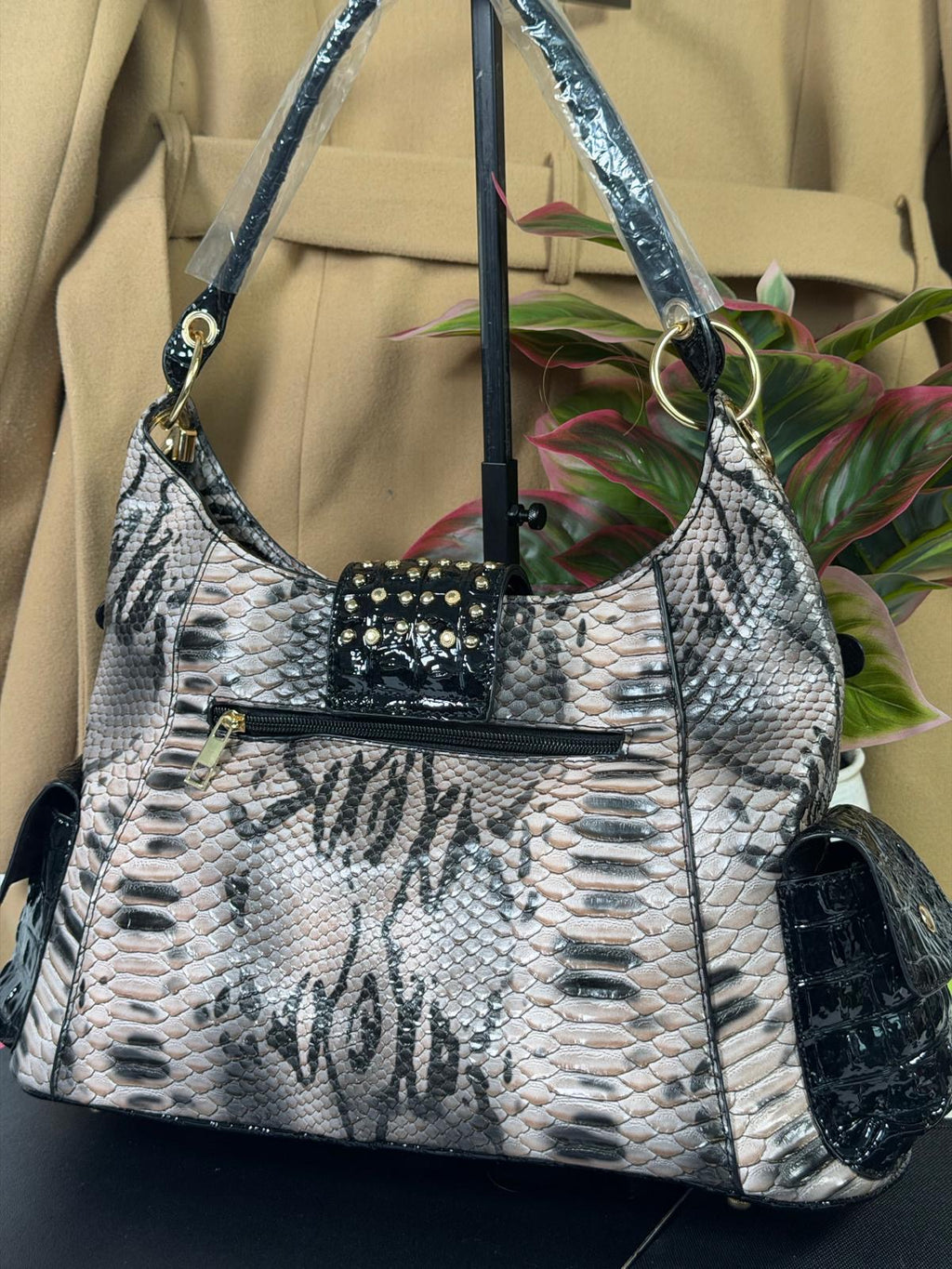 Women,s Tote Snakeskin Faux Leather Large Bag
