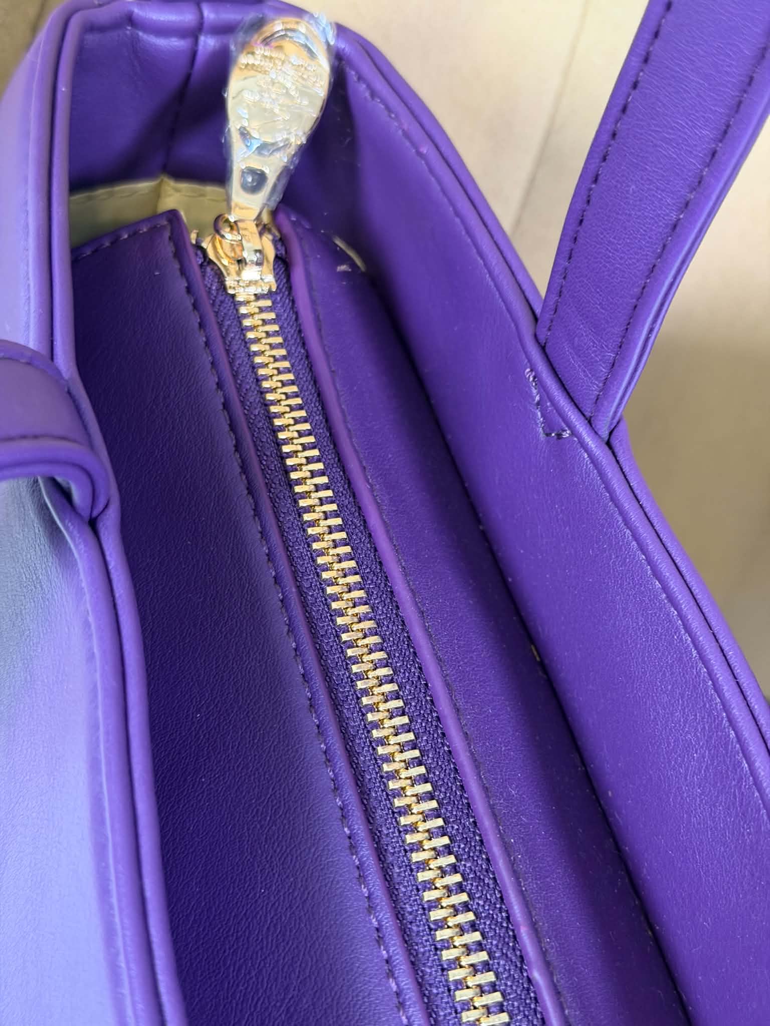 Large Capacity Purple Faux Leather Versatile Tote Bag