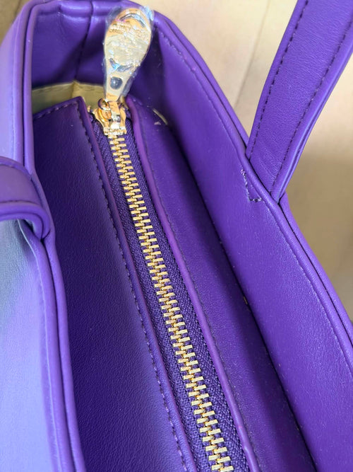 Large Capacity Purple Faux Leather Versatile Tote Bag