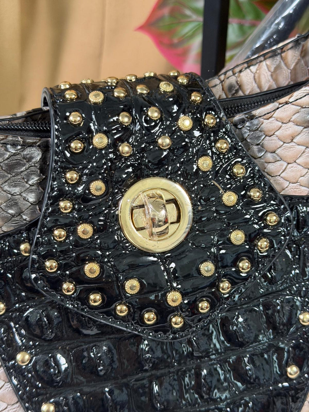 Women,s Tote Snakeskin Faux Leather Large Bag